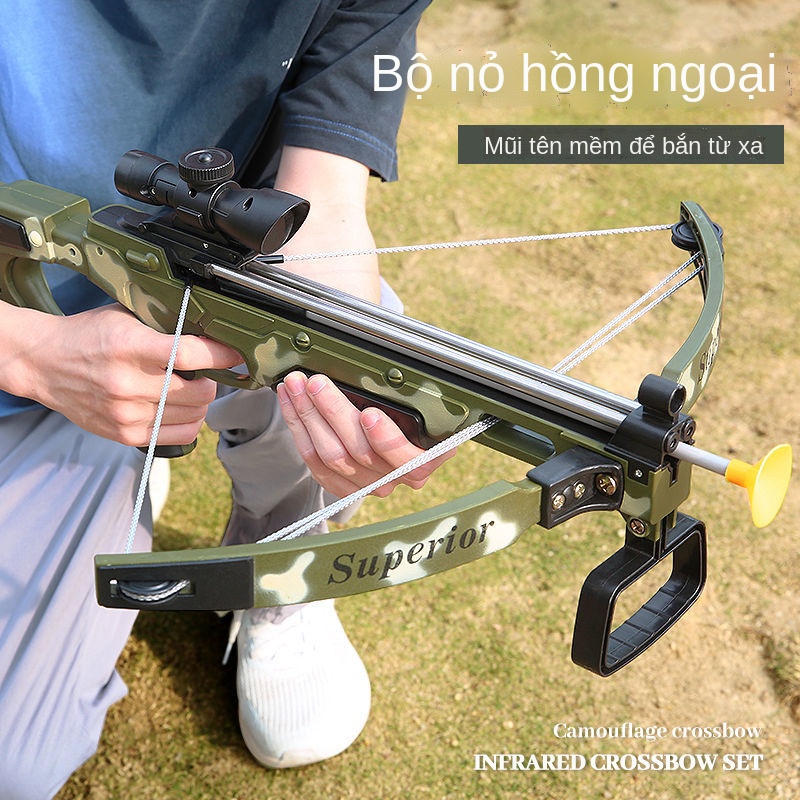 Đồ chơi trẻ em cung tên bú nỏ cậu bé học sinh trong nhà và ngoài trời bắn súng thể thao ngụy trang bộ lớn món quàd