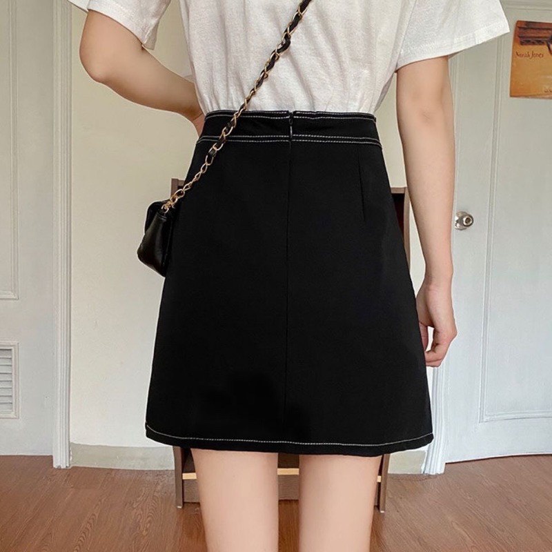 Chân váy chữ a ngắn chỉ viền trơn | BigBuy360 - bigbuy360.vn