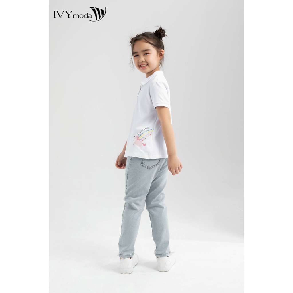 Áo thun cổ đức bé gái IVY moda MS 57G1329