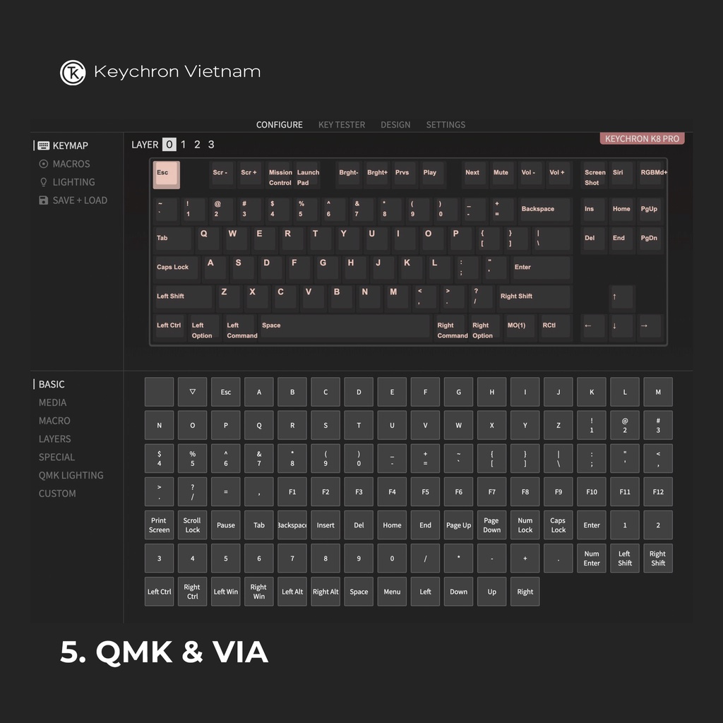 Bàn phím cơ Keychron K8 Pro - Hỗ trợ QMK/VIA - (Hàng chính hãng) | BigBuy360 - bigbuy360.vn