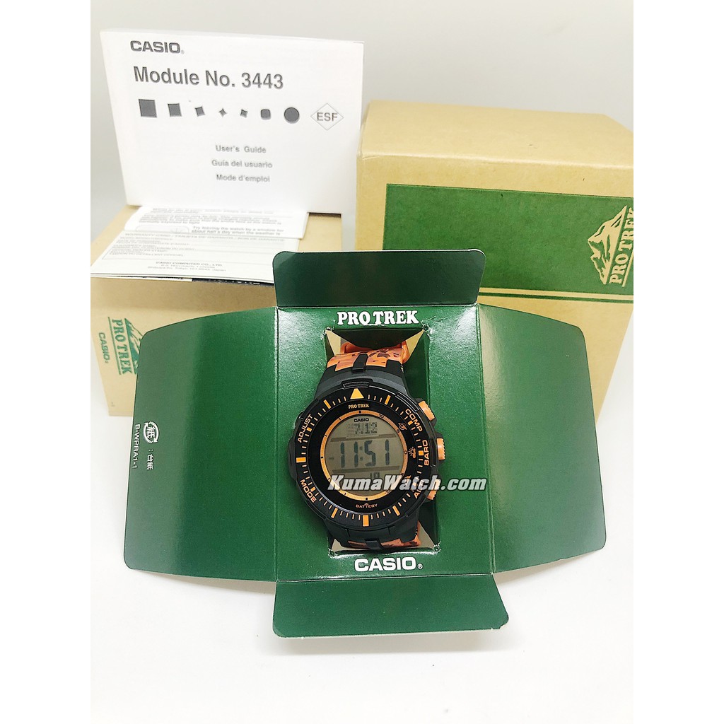Đồng hồ nam Casio Pro Trek PRG300-1A9- Touch Solar, Triple Sensor- Bộ 3 cảm biến, Năng lượng mặt trời, 40mm, Chính hãng.