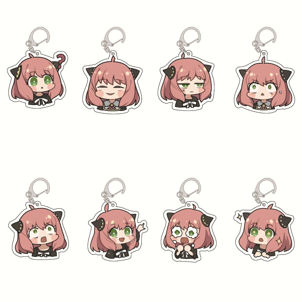 Móc khóa in hình ANYA nhân vật SPY X FAMILY GIA ĐÌNH ĐIỆP VIÊN anime chibi mica trong acrylic