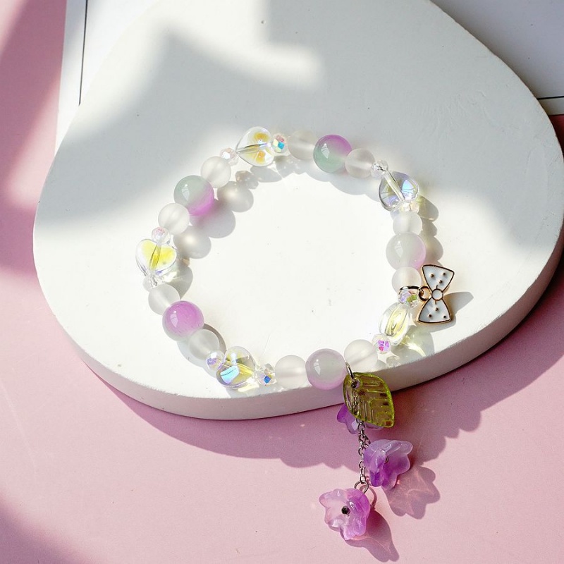 Vòng Đeo Tay Xỏ Hạt Pha Lê Màu Gradient Thời Trang Hàn Quốc Cho Nữ