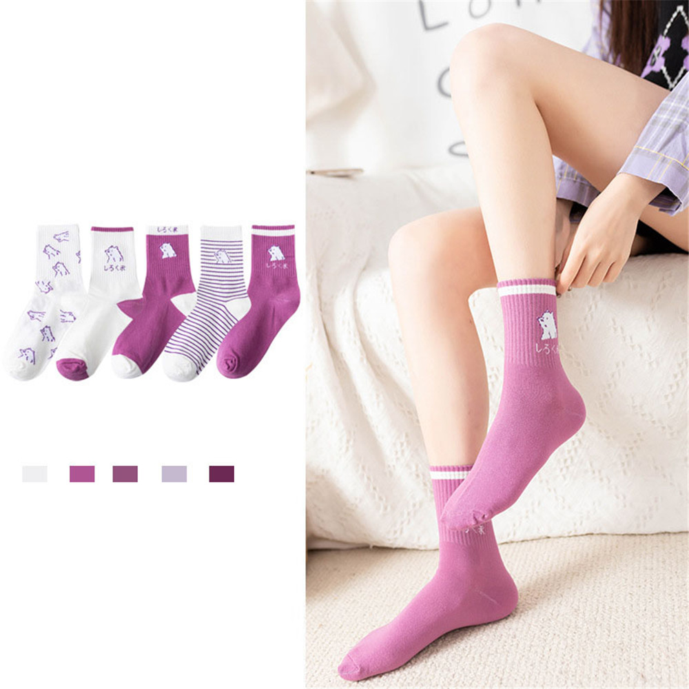 Tất Ống Dài In Hình Chú Gấu Đáng Yêu Dành Cho Nữ