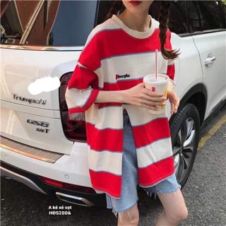 Áo kẻ xẻ vạt ( HĐ)