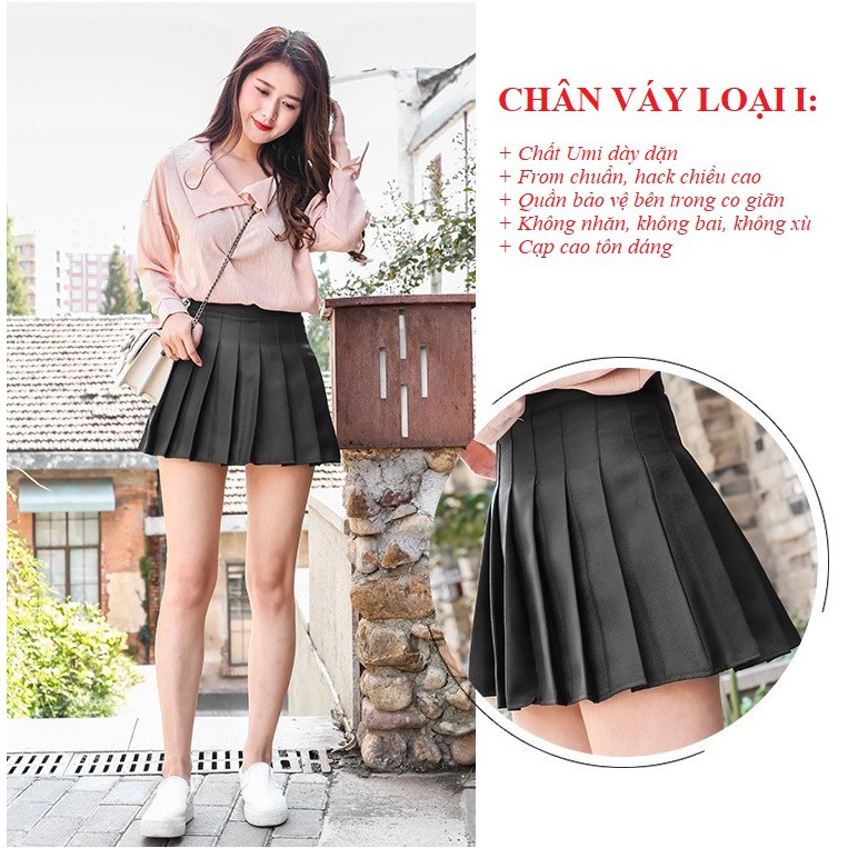 Chân váy tennis xếp ly ngắn cạp cao chất vải dày dặn mịn đẹp đứng form tôn dáng trẻ trung năng động CV18