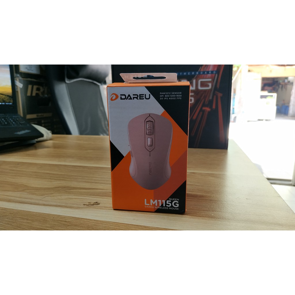 Chuột không dây DAREU LM115G Pink chính hãng Mai Hoàng BH 24 Tháng