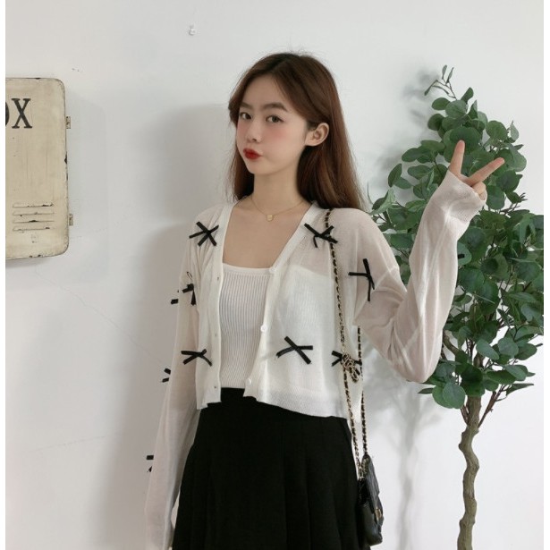 ÁO KHOÁC LEN CARDIGAN PHOM NGẮN LỬNG DÀNH CHO BẠN NỮ MÙA THU ĐÔNG MÀU TRẮNG KL26