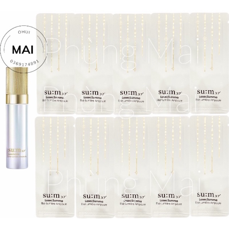 Combo 10 gói tinh chất trắng da giảm nám Sum37  Lumiere Ampoule