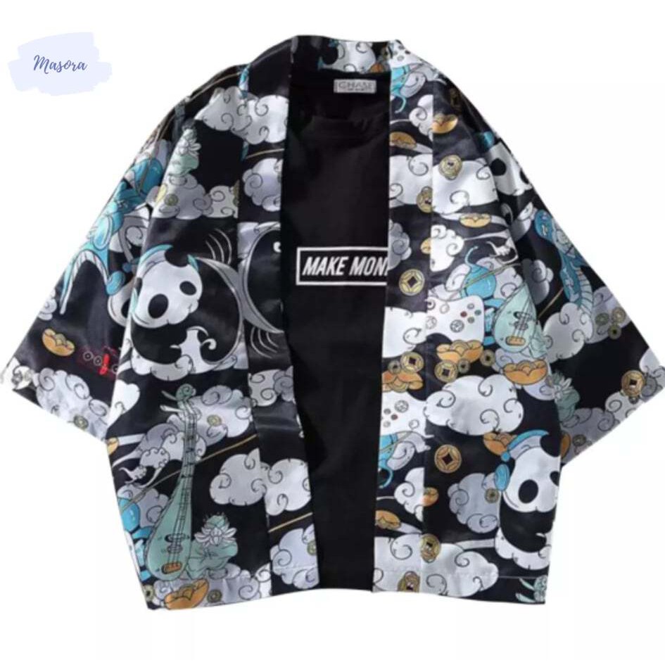 Haori Nhật Bản, áo khoác gấu trúc cầm đàn siêu cute NB05