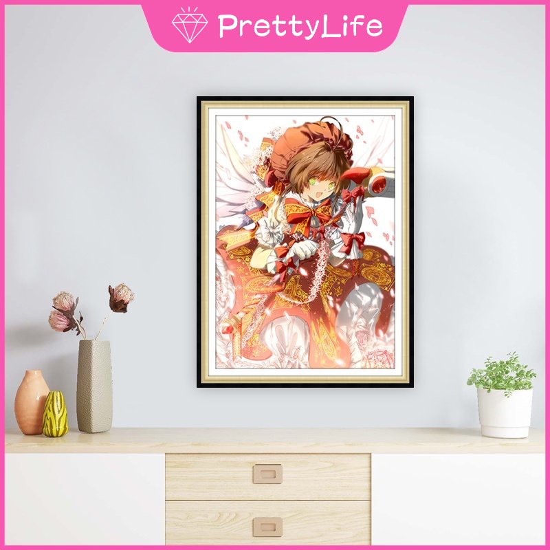 Bộ Tranh Đính Đá 5D Tự Làm 30x40cm Hình Nhân Vật Phim Hoạt Hình Sakura Trang Trí Nhà Cửa