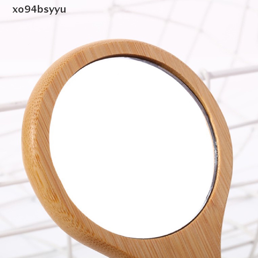 [Hàng mới về] Gương trang điểm cầm tay Xo94bsyyu hình tròn bằng gỗ phong cách vintage chất lượng cao