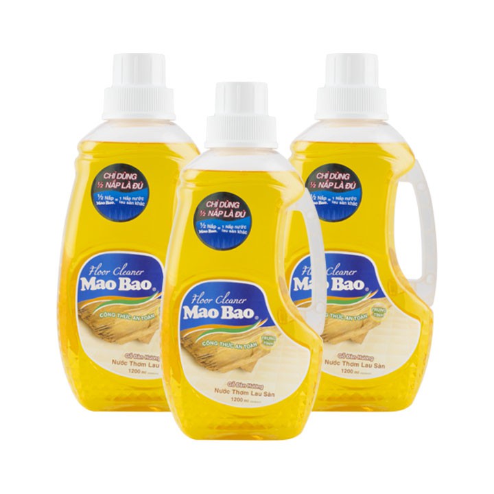 Combo 3 chai Nước lau sàn Mao Bao 1200ml - Hương gỗ đàn hương