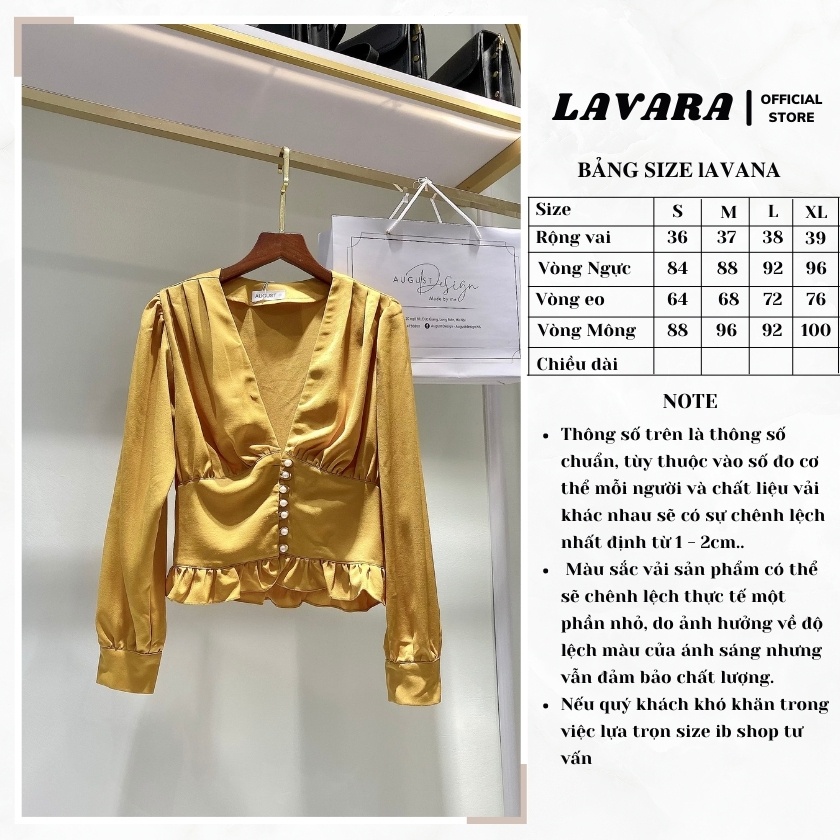Aó sơ mi nữ dài tay công sở đi làm , đi chơi LAVARA SM08