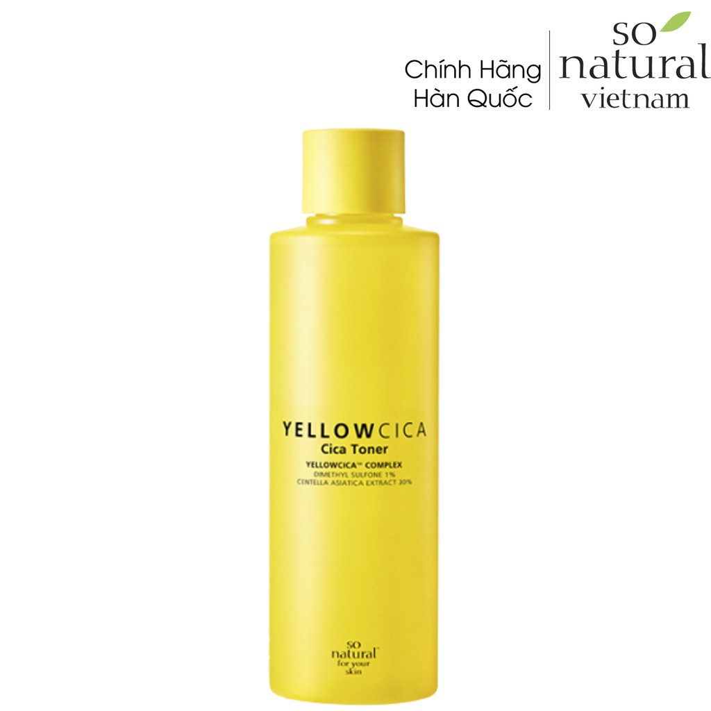 [Mã 44FMCGSALE giảm 8% đơn 500K] Yellow Cica Toner Làm Dịu Mụn Dành Cho mặt So Natural Nhập Khẩu Hàn Quốc Chuẩn 100%