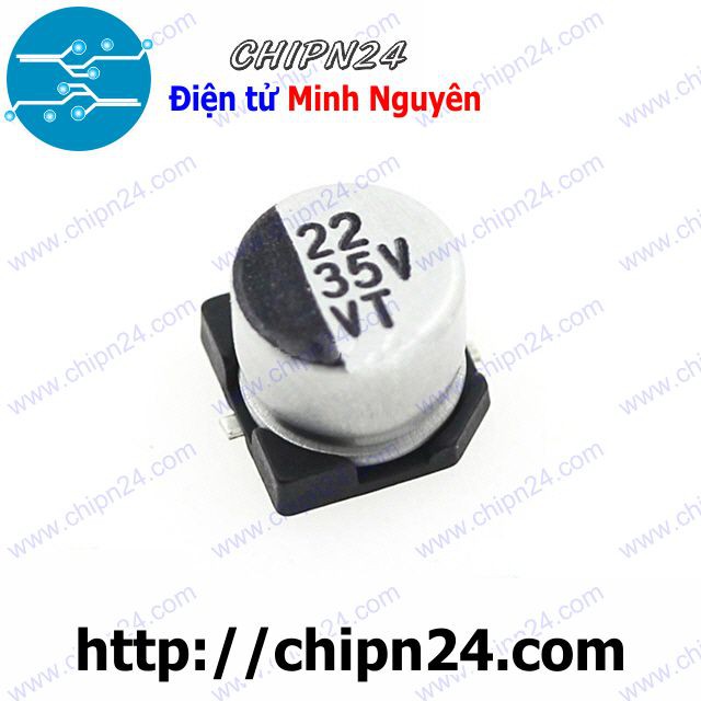 [5 CON] Tụ nhôm 22uF 35V 5x5mm [SMD Dán]