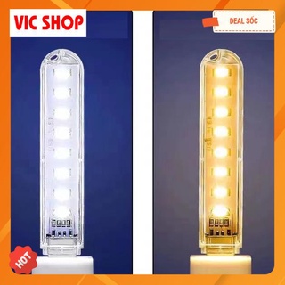 Đèn led USB 8 hạt led_Đèn led trang trí, cắm vào cổng USB chiếu sáng