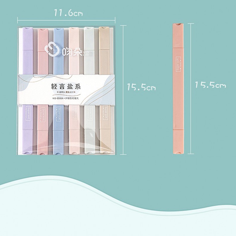 Set 6 bút đánh dấu hai đầu màu sắc Morandi