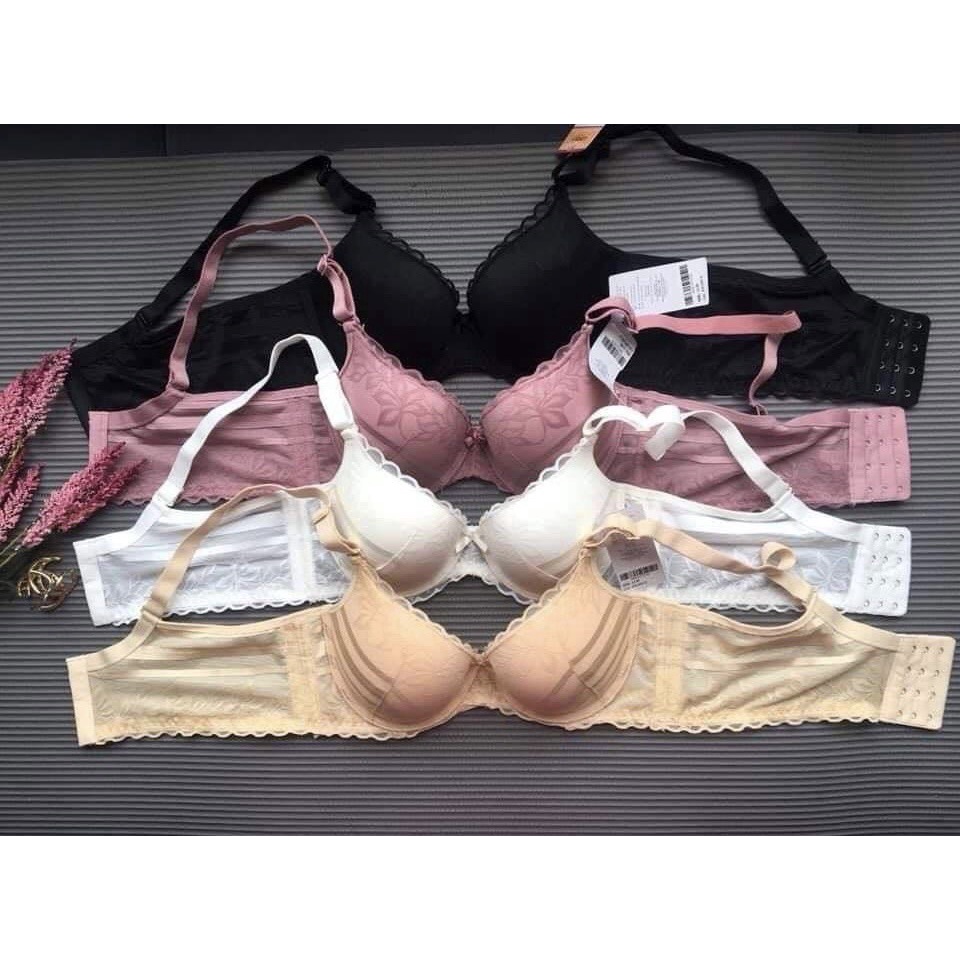 Áo Ngực Nữ Ren Lovely Đệm Siêu Nâng 4.5cm ⚡FreeShip⚡ Dây Lưng Bản To 4 Móc Cài Cao Cấp A1126