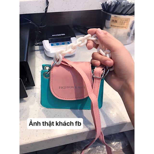 AS Túi đeo chéo nữ mini phối màu Fashion & Bag 4 6