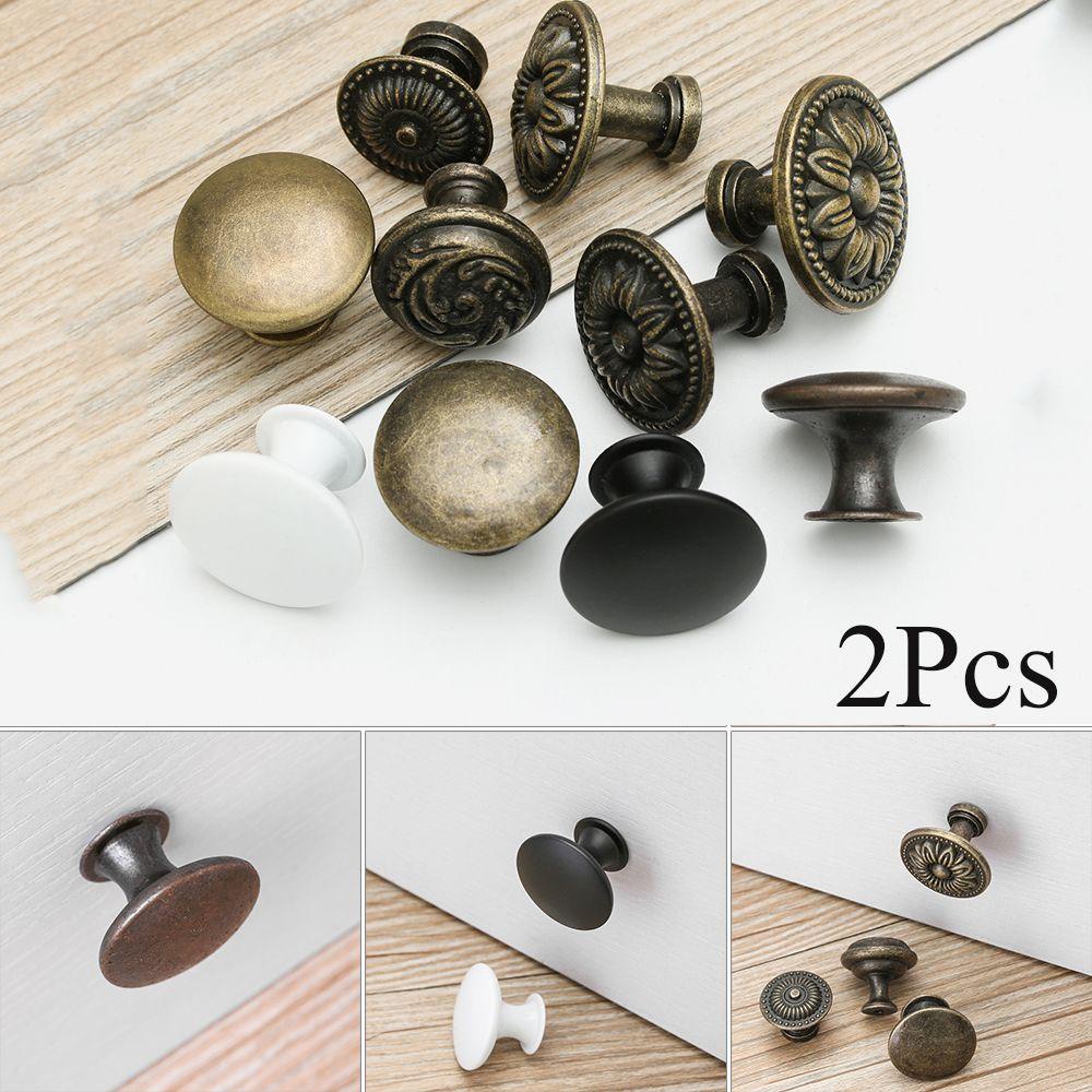 Set 2 Tay Nắm Cửa Tròn Bằng Đồng Thau Cổ Điển Cho Nhà Bếp