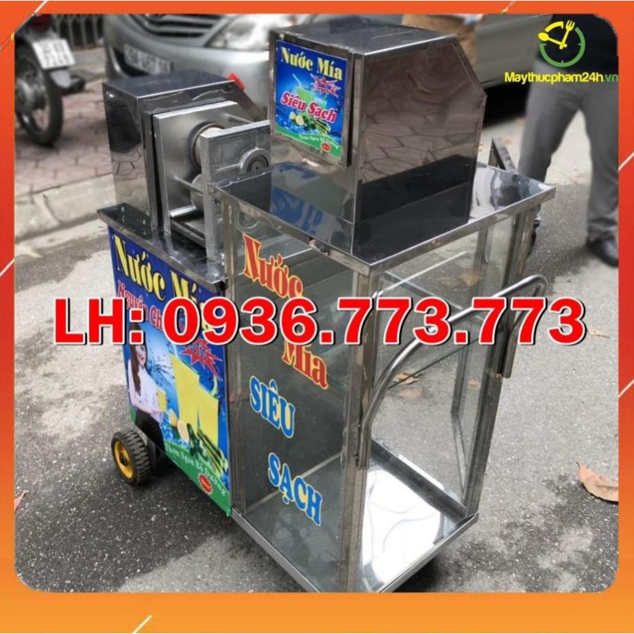 Máy ép mía 1 lần tủ kính khung inox