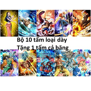 Bộ 10 tấm tranh poster áp phích băng Mũ rơm Onepiece loại dày