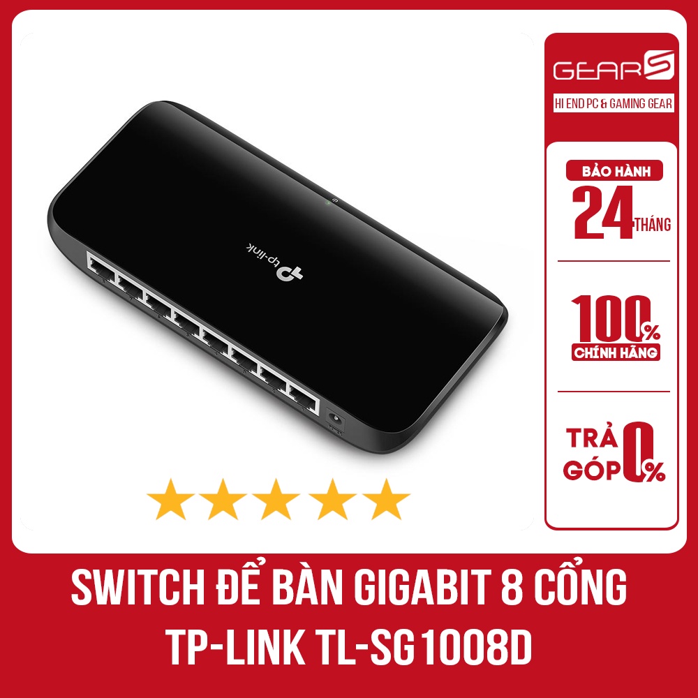 TP-Link gigabit 8 cổng Bộ chia tín hiệu Switch RJ45 10/100/1000Mbps - TL-SG1008D - Hàng Chính Hãng