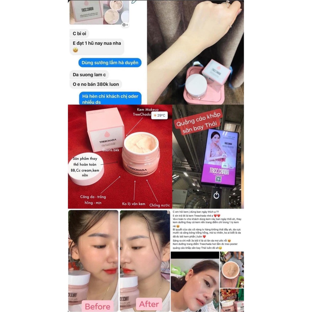 [Thailand Chính Hãng 100%] Kem Nền MakeUp Treechada,  Tree chada cream Thái Lan thần thánh | BigBuy360 - bigbuy360.vn