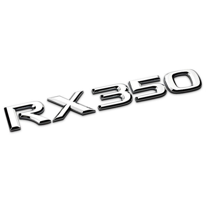 Decal tem chữ RX350 inox dán đuôi xe ô tô Lexus G100406 kích thước 18.5×2.3cm