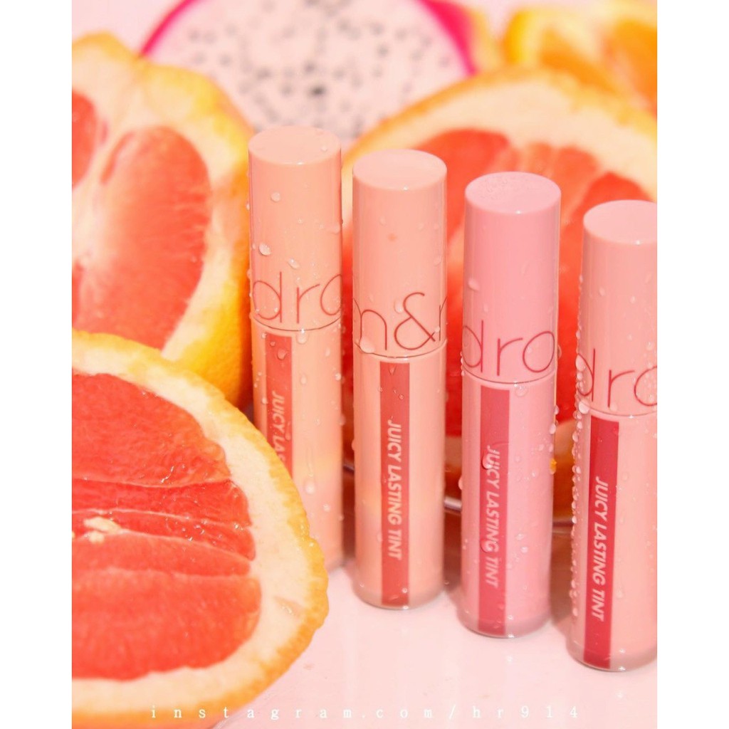 [Mẫu Mới] Son Kem Bóng Romand Màu Cam Đào Juicy Lasting Tint 23 Nucadamia