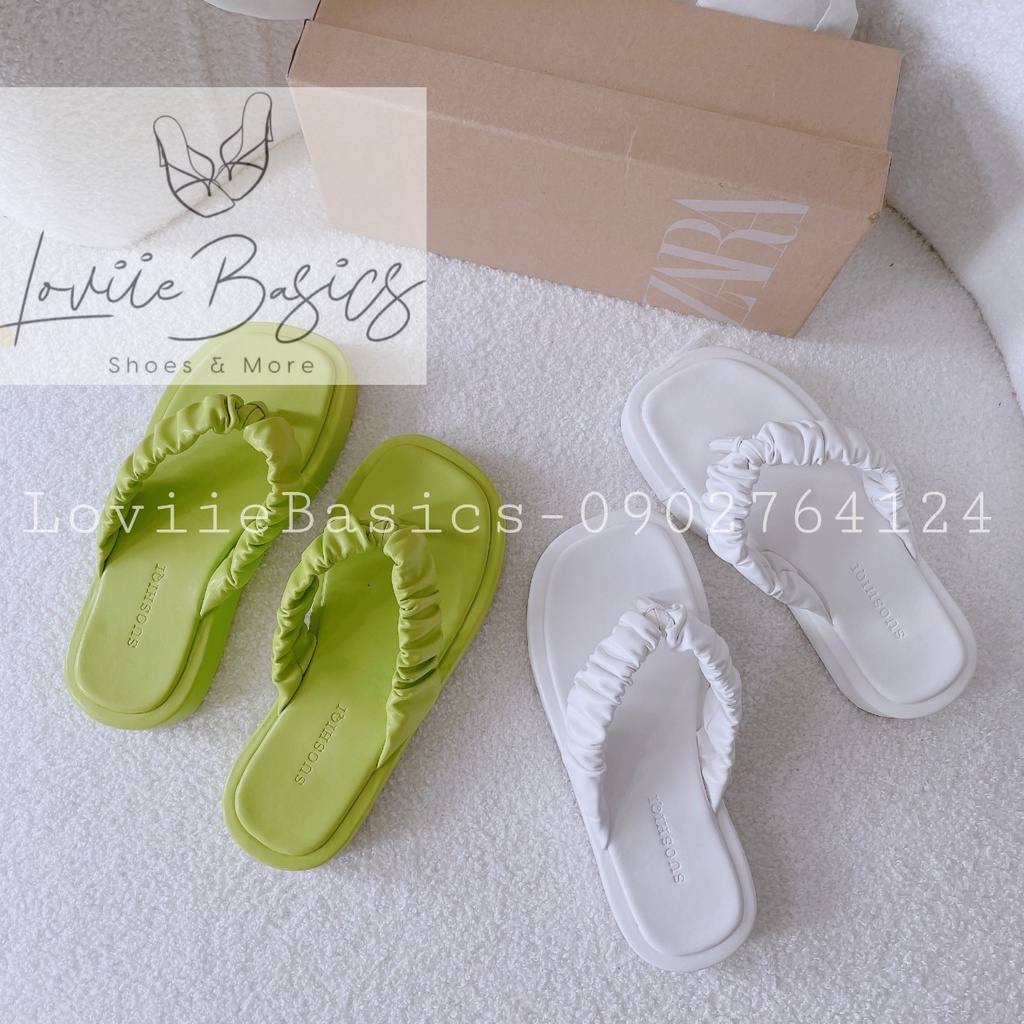 DÉP XUỒNG NỮ LOVIIE BASICS - DÉP THỜI TRANG QUAI KẸP NHÚNG - DÉP ĐẾ BẰNG 3 PHÂN D220310 D220403