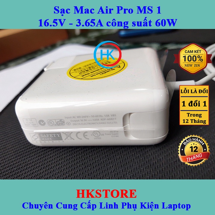 Sạc Macb00k Air Pro 60W magsafe1 16.5V-3.65A Macb00k A1237 A1244 A1304 A1369 A1370 A1374 A1342 A1344 A1278 A1181 A1184