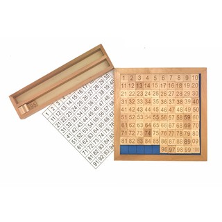 Giáo cụ Montessori - Bộ số đếm 1-100 kèm khay đựng số và bảng kiểm soát