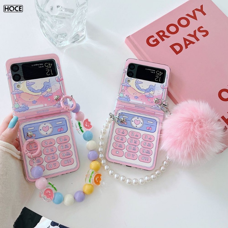 Ốp điện thoại HOCE đính ngọc trai màu hồng cho Samsung Z Flip 3 5G Z Flip 4 zflip3 zflip4 ZFlip 3