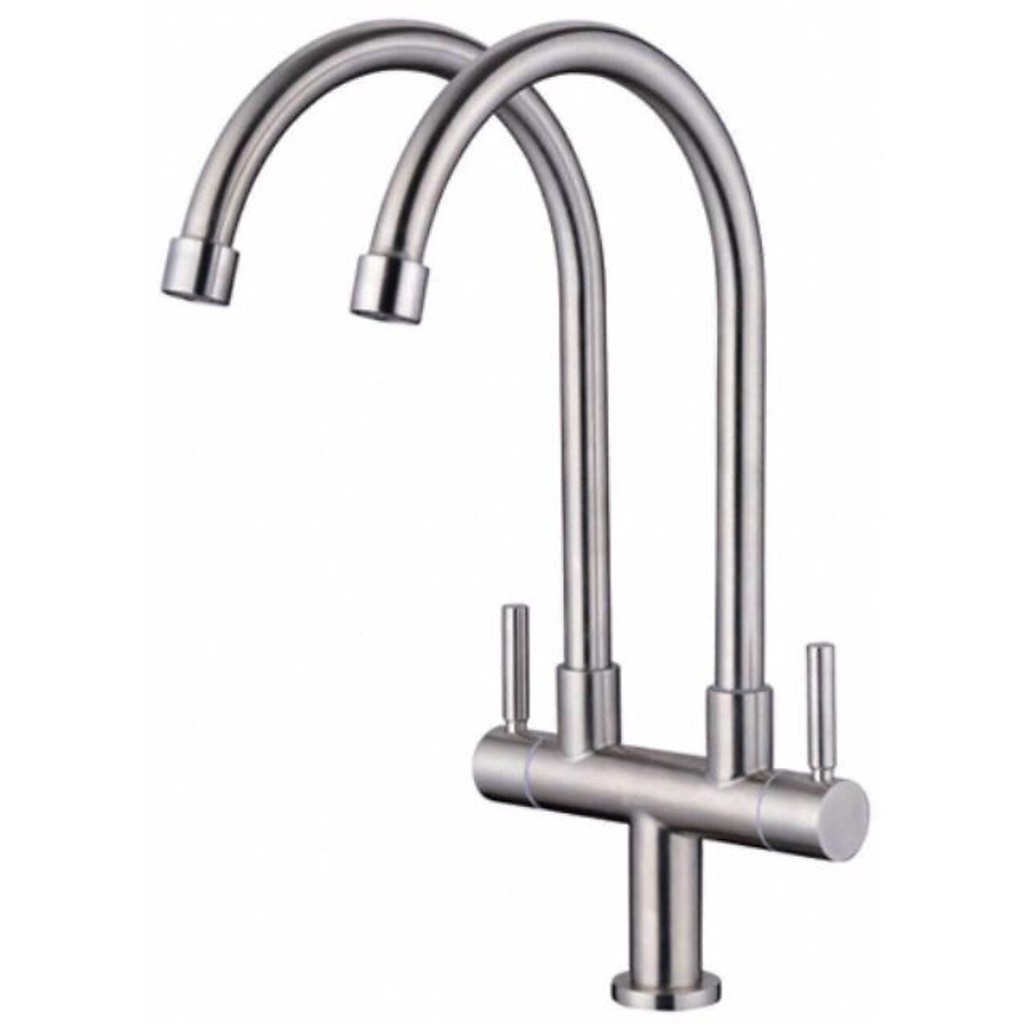 Vòi rửa chén đôi inox 304