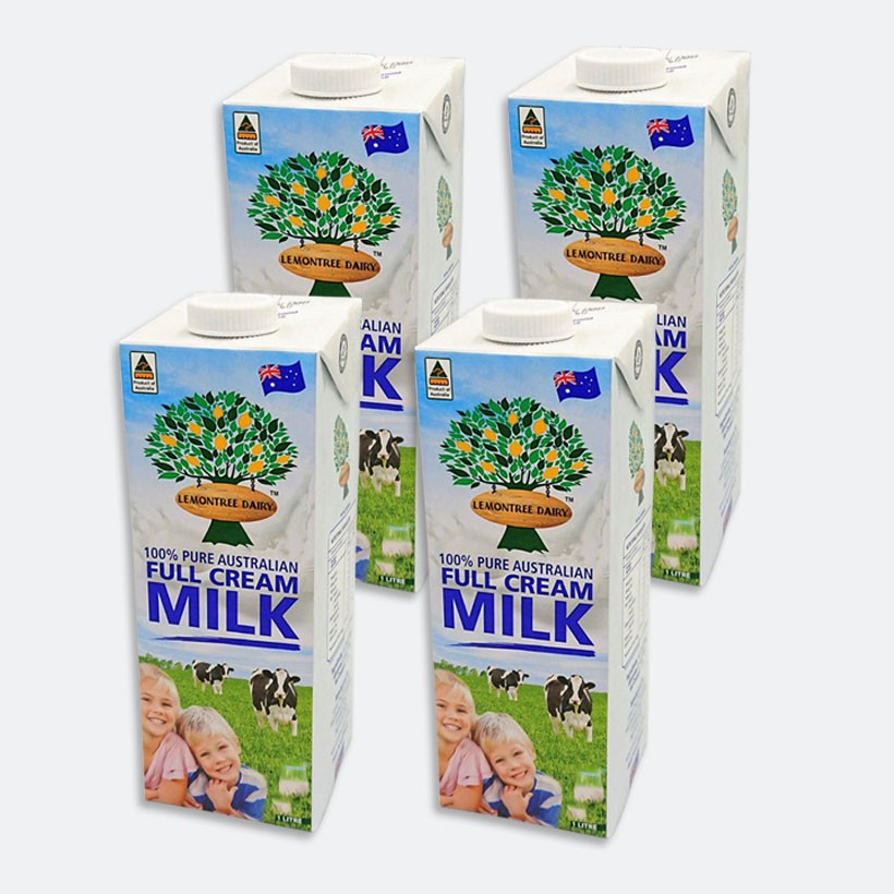 Combo 4 hộp Sữa tươi nguyên chất nhập khẩu từ Úc - Lemon Tree (4 x 1 lit)