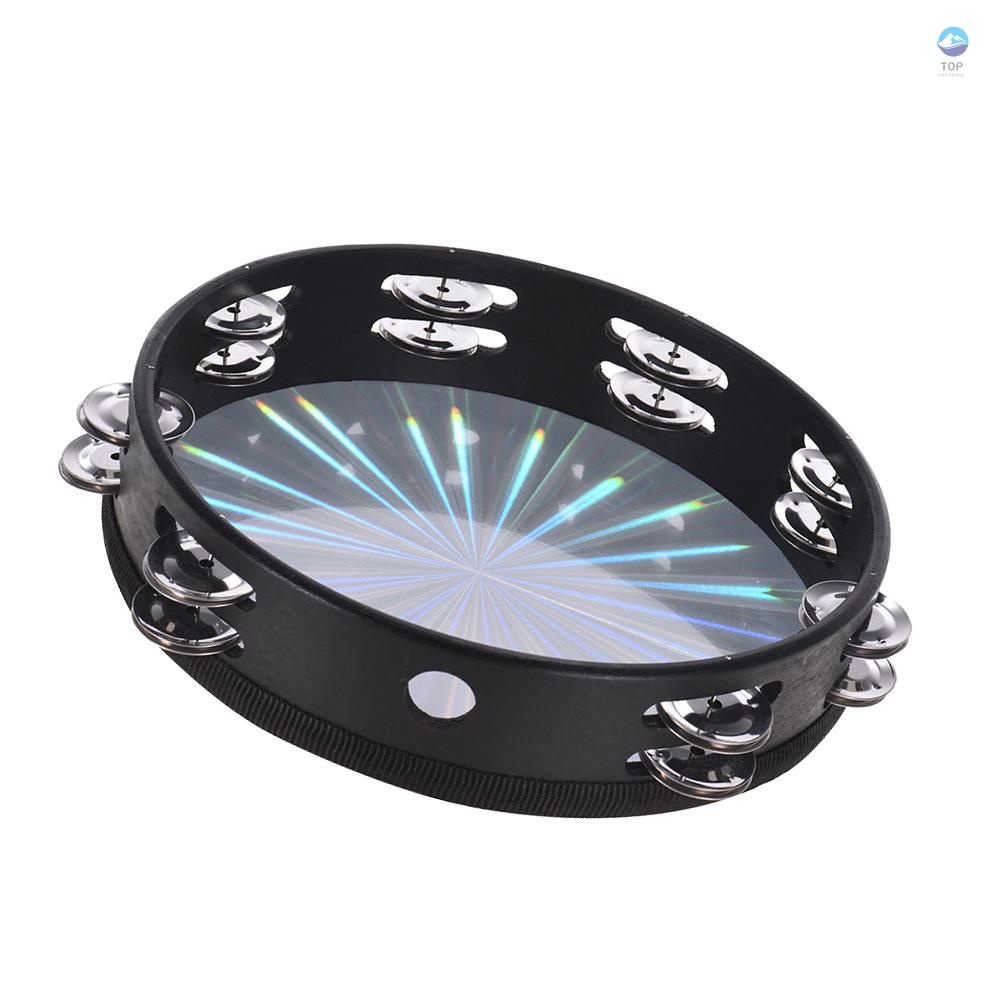 8 inch10 inch Trống Cầm Tay với Đôi Hàng Jingles Trống Phản Quang Nhạc Cụ cho Giáo Hội Người Lớn KTV Đảng