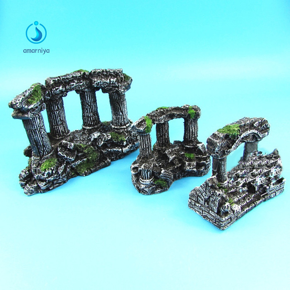 Mô hình cột lâu đài La Mã nhân tạo độc đáo dùng trang trí bể cá