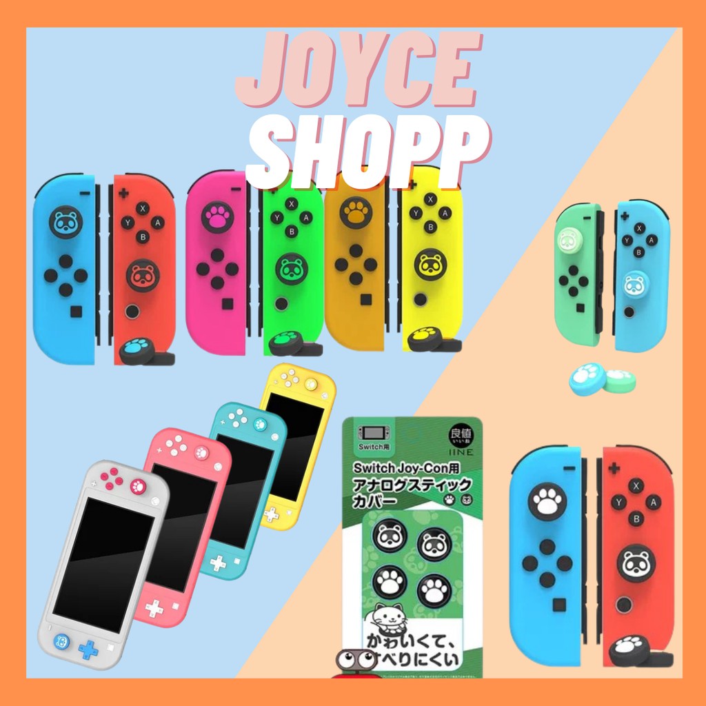 IINE  Set 4 Nút Bọc Analog Joycon Cho Máy Game Nintendo Switch / Switch Lite Phong Cách Animal Crossing Nhiều Mẫu