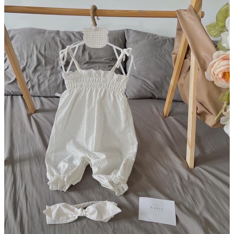 Đồ bộ liền thân + turban hoa cúc nhí nổi Nanci room