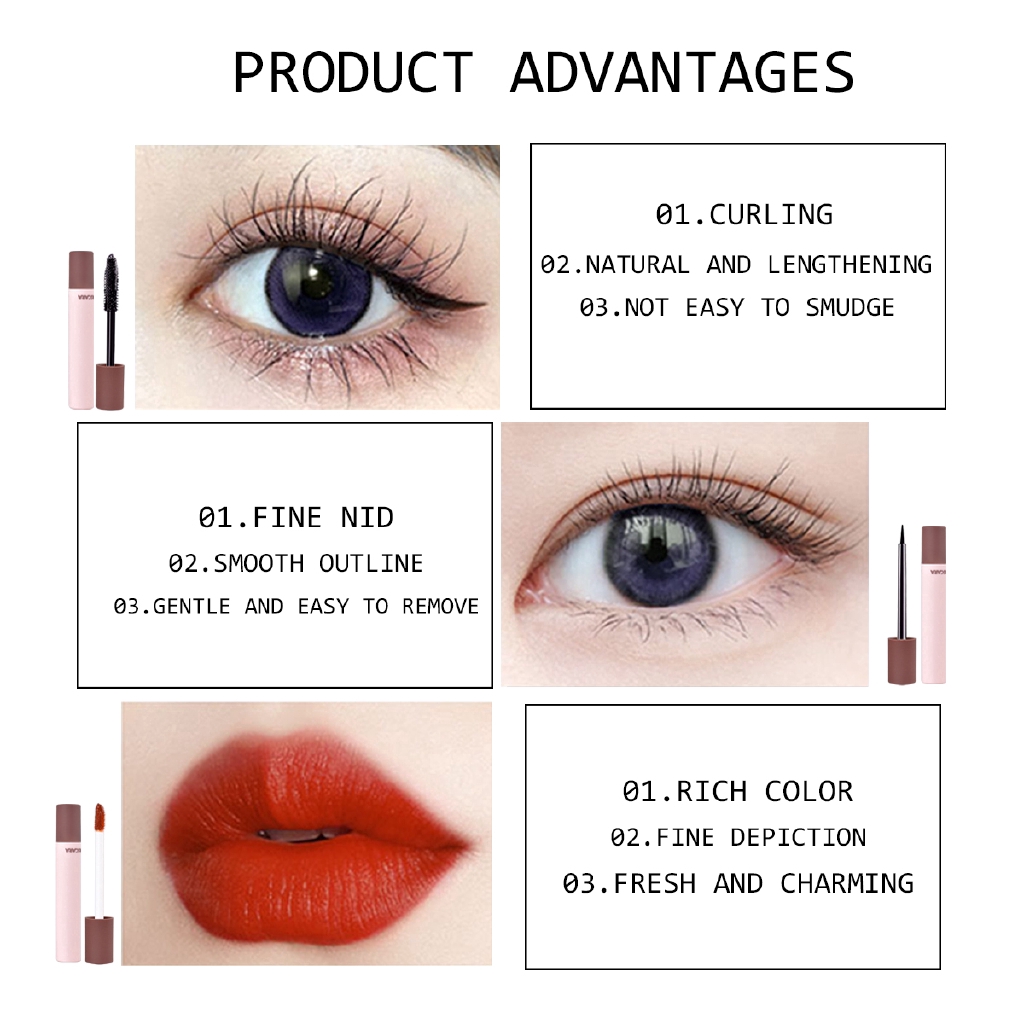 Bộ 4 Sản Phẩm Trang Điểm Hengfang H7052 Làm Đẹp Lâu Trôi Bền Màu Tiện Dụng | BigBuy360 - bigbuy360.vn