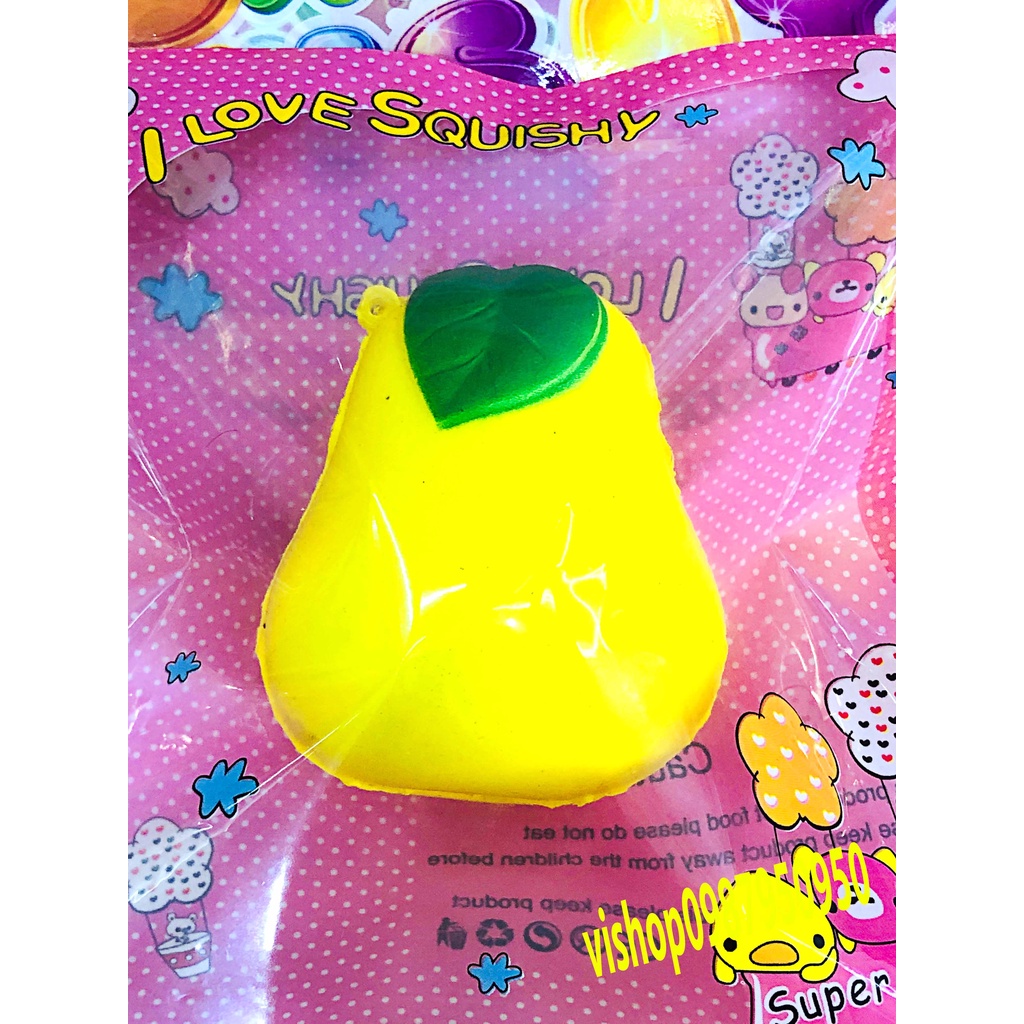 Squishy JUMBO Hình QUẢ LÊ Đồ Chơi Xốp Giảm Stress Hình mềm mịn dễ Thương đàn hồi Cho Bé