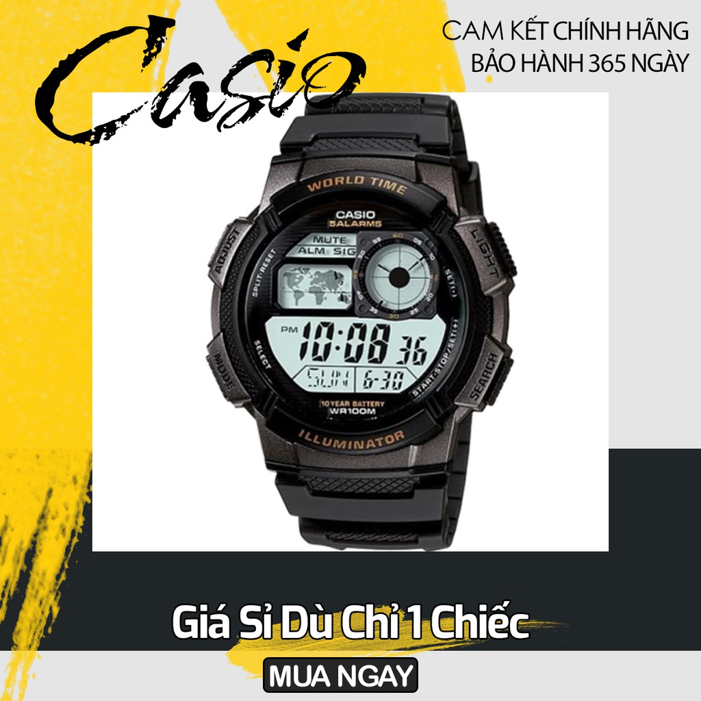 Đồng hồ Nam CASIO AE-1000W-1AVDF ĐIỆN TỬ – MÀU ĐEN – PIN 10 NĂM