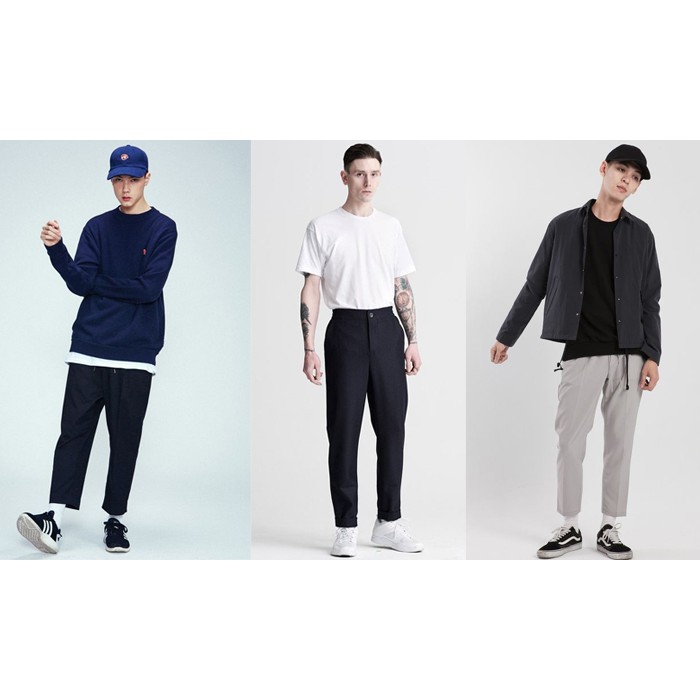 Quần baggy nam (trắng kem) phong cách Hàn Quốc, ống suông mặc co giãn, phù hợp đi học, dạo phố