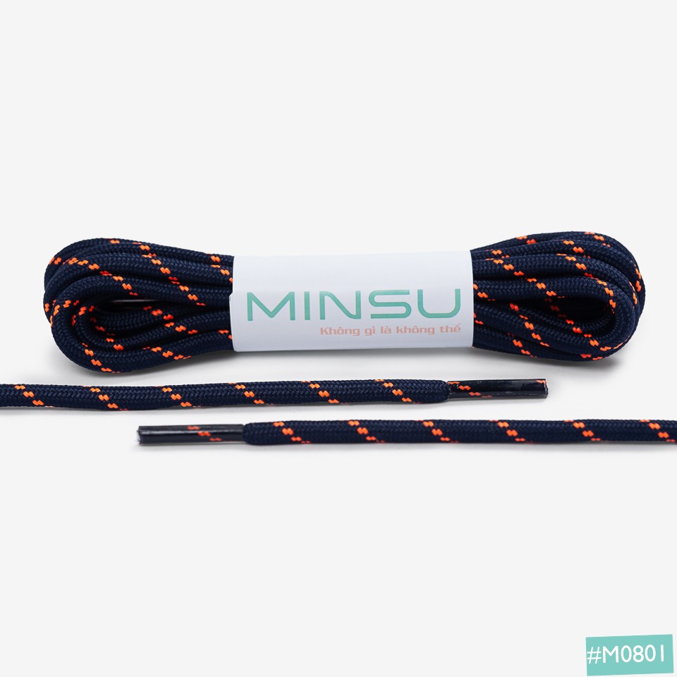 Dây Giày Tròn Rằn Ri 3 Sọc MINSU Chính Hãng M0801, Dây Giầy Thể Thao Sneaker Bản Tròn 110cm,Shoelaces Chất Lượng Cao Cấp