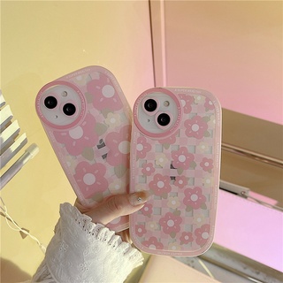Ốp Điện Thoại tpu Silicon Mềm Họa Tiết Hoa Tròn Màu Hồng Thời Trang Cho iphone12promax/13pro/11/xr/xs/max/6/7/8plus