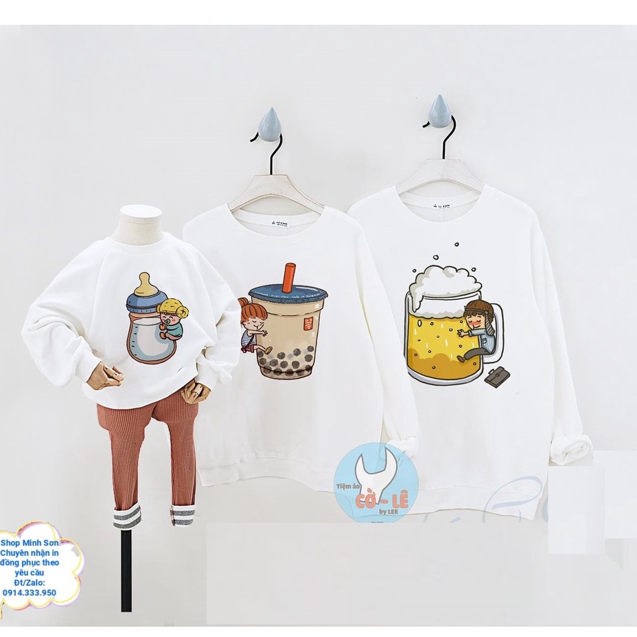 🍺🍵🍼VIDEO ÁO NỈ GIA ĐÌNH SWEATER BIA TRÀ SỮA SIÊU HOT, ÁO NỈ ĐÔI  LOẠI 1 ĐỦ MÀU ĐỦ SIZE | BigBuy360 - bigbuy360.vn