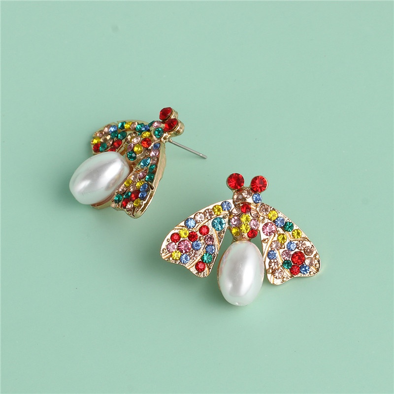 Khuyên tai Pinkdudu PD039 dáng dài hình bướm đính ngọc trai giả thời trang sang trọng cho nữ