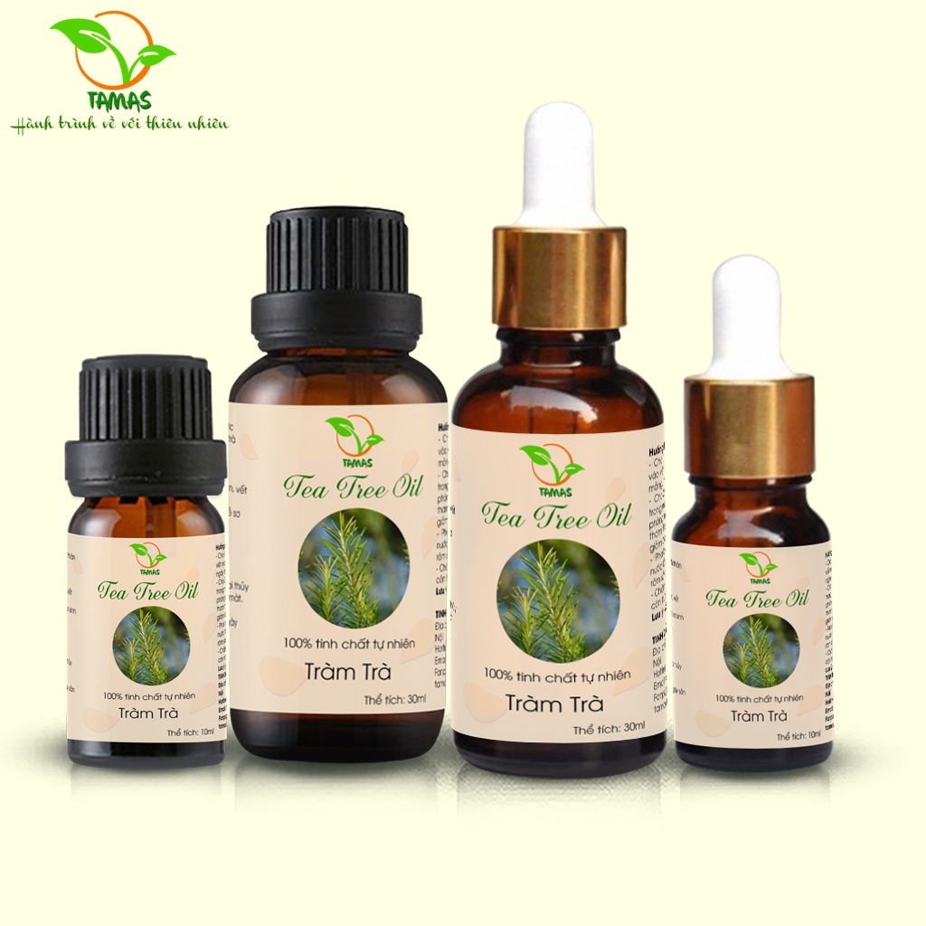 Tinh dầu Tràm Trà nguyên chất chai 10ml/30ml TAMAS, Tinh dầu thơm phòng, khử mùi, thanh lọc không khí, làm đẹp da,...